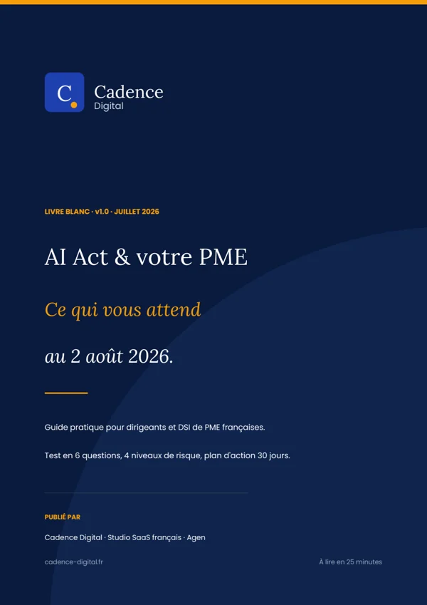 Couverture du livre blanc : AI Act & votre PME : ce que le règlement européen change pour vous